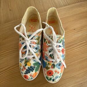 Keds rifle & paper  women’s Floral Sneakers - Blue, Red, Green. Size 6.5